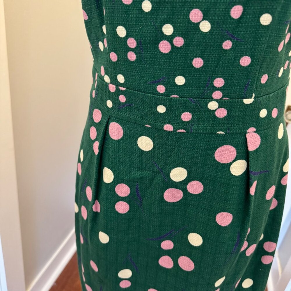 Boden Martha Shift Sleeveless Polka Dot Dress Sap Green Dandelion Size 6 - Picture 5 of 15